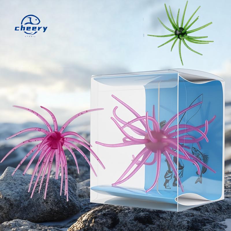 CHEERY Factory Wholesale Boxed Soft Sea Urchin Lures Lifelike TPE Floating Crankbaits Saltwater Fishing Black-pit Angling Hooks – Soft Lure – view 1