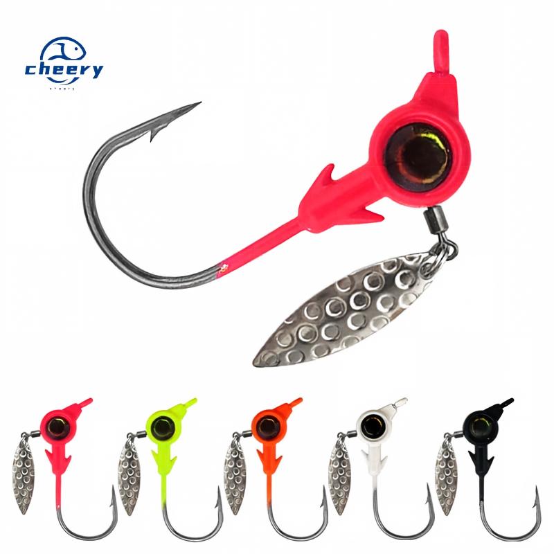 CHEERY New Arrival Colorful Big Eye Jig Head with Spinning Blade, 3.5g 5g 7g 10g Fishing Jig Hooks Wholesale – Fishhook – view 2