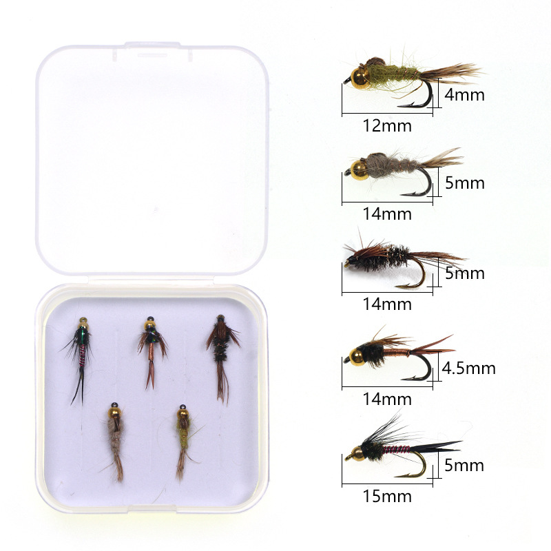 CHEERY New Arrival Cross-border Fly Fishing Lure Set, Bionic Insect Nymph & Dry Flies with Tungsten Bead Head, Equipped Fly Box – Hard Lure – view 4