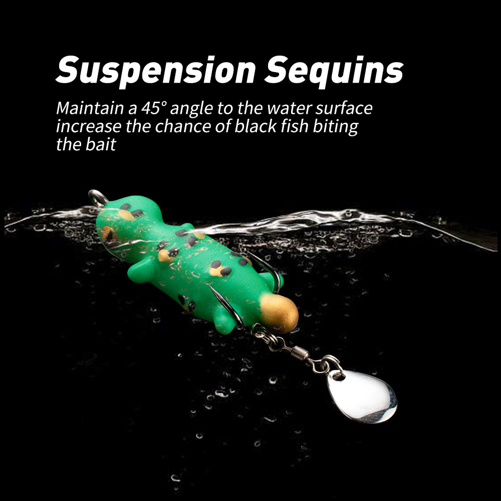 CHEERY Thai Style Long Cast Mini Soft Frog Lure 4.5cm 5.2g, Double Hooks with Noise Rattle Blade for Snakehead Fishing – Hard Lure – view 3
