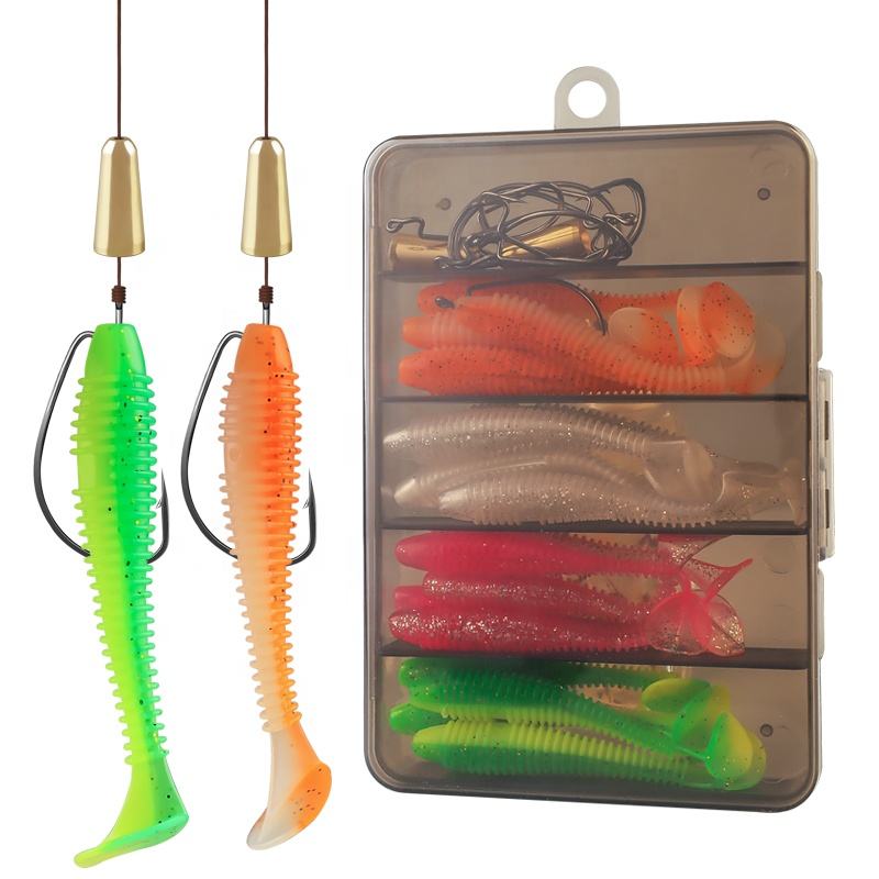 CHEERY Cross-border Wholesale 7.5cm Screw T-tail Soft Lures, Anti Snag Offset Hook for Texas & Carolina Rig Fishing Tackle – Soft Lure – view 4