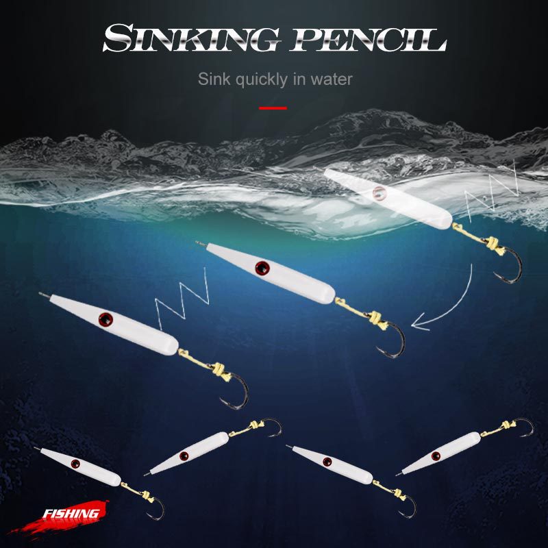 Saltwater Boat Fishing Sinking Pencil Lures, Long Cast Artificial Bait for Tuna and Giant Trevally GT – Hard Lure – view 2