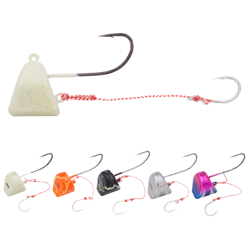 Cross-border Wholesale Glow Sinking Long Cast Double Hook Jig Head with Shrimp Lock, Saltwater Fishing Tackle for Red Sea Bream – Hard Lure – view 1