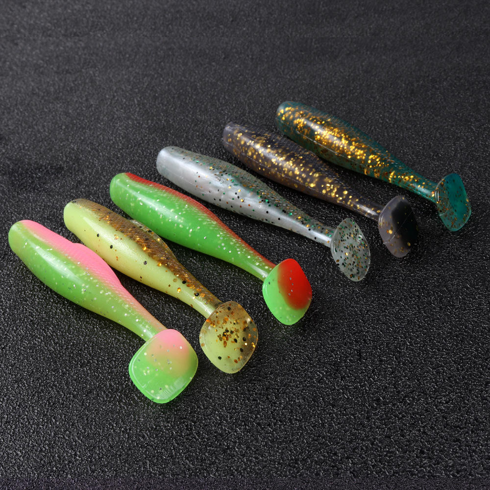 Cheery Wholesale Price 6pcs/Set Soft Artificial Silicone Material 8cm 4.8g Tail Soft Plastics Fishing Lures Jig Soft Baits Baits – Worms & Grubs – view 2