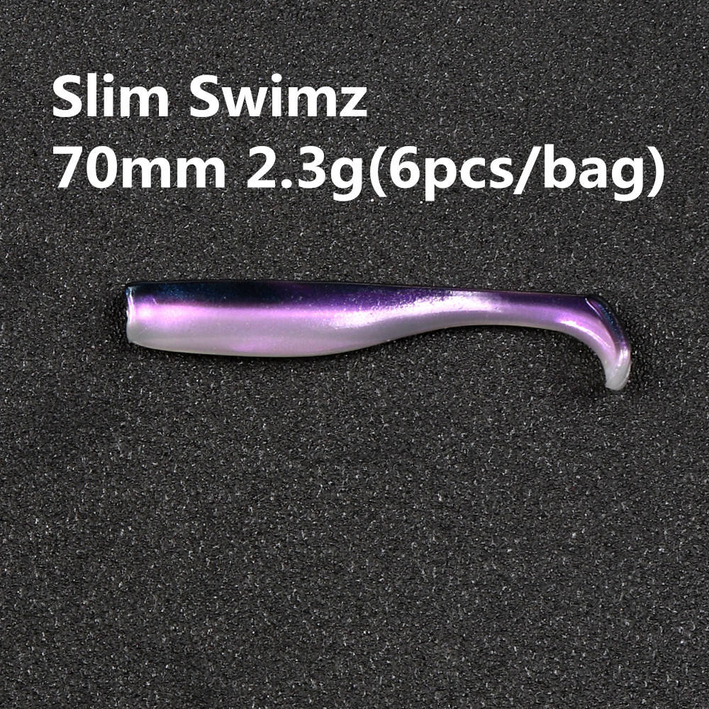 Cheery New Arrival TPR 70mm 2.3g Soft Fishing Paddle Tail Lure Slim Swim Bait T Tail Trout Lure – Worms & Grubs – view 4