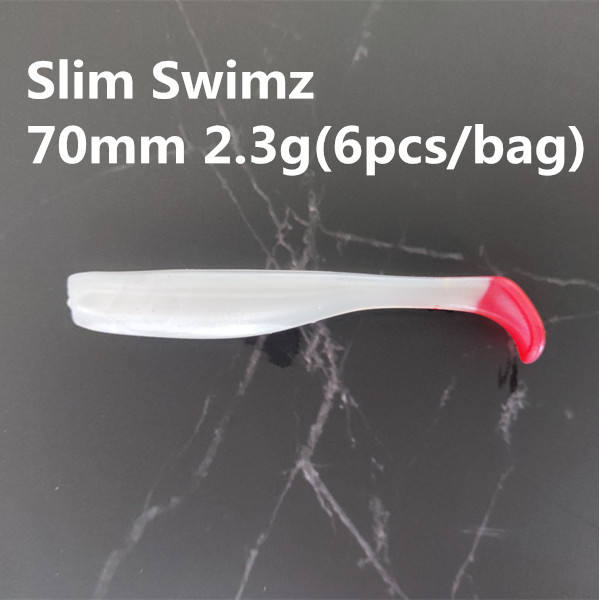Cheery New Arrival TPR 70mm 2.3g Soft Fishing Paddle Tail Lure Slim Swim Bait T Tail Trout Lure – Worms & Grubs – view 3