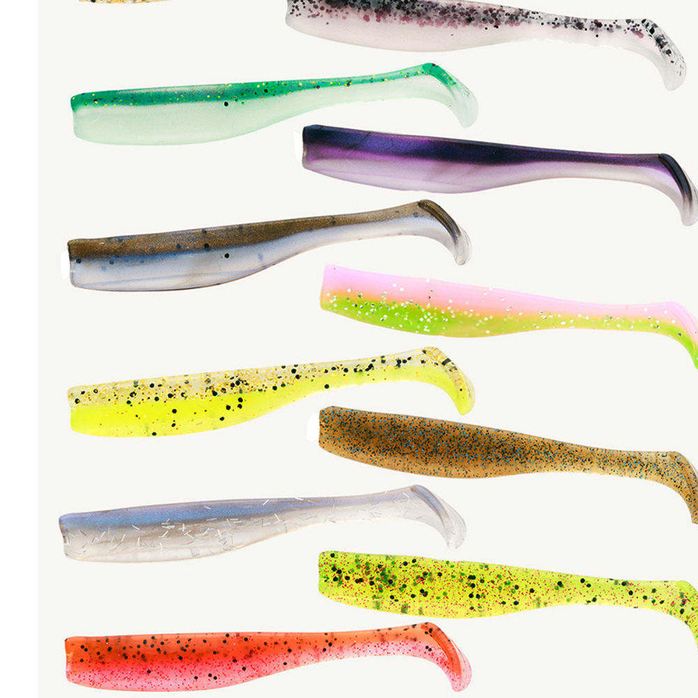 Cheery New Arrival TPR 70mm 2.3g Soft Fishing Paddle Tail Lure Slim Swim Bait T Tail Trout Lure – Worms & Grubs – view 1