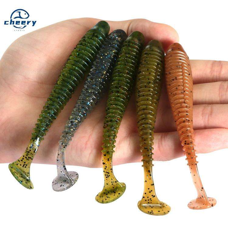 CHEERY 12cm 8.5g Cheery 3D Eyes Paddle Tail Swim Baits Artificial Soft Bait Fishing Lure for Marlin Perch for River – Worms & Grubs – view 1