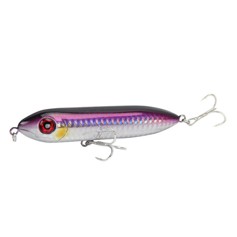 Floating Stainless Steel Artificial Hard Bait 96mm/12.2g Long-Cast Pencil Topwater Lure With Hooks for Snakehead Bass PE017 – Pencil – view 3