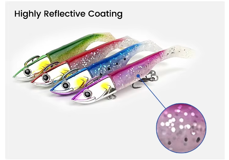 CHEERY Arrival Luminous Jig Head Soft T Tail Bass Fishing Lure 30g-43g Saltwater Jigging Rubber Bait Artificial Lead Soft Bait – Soft Lure – view 2
