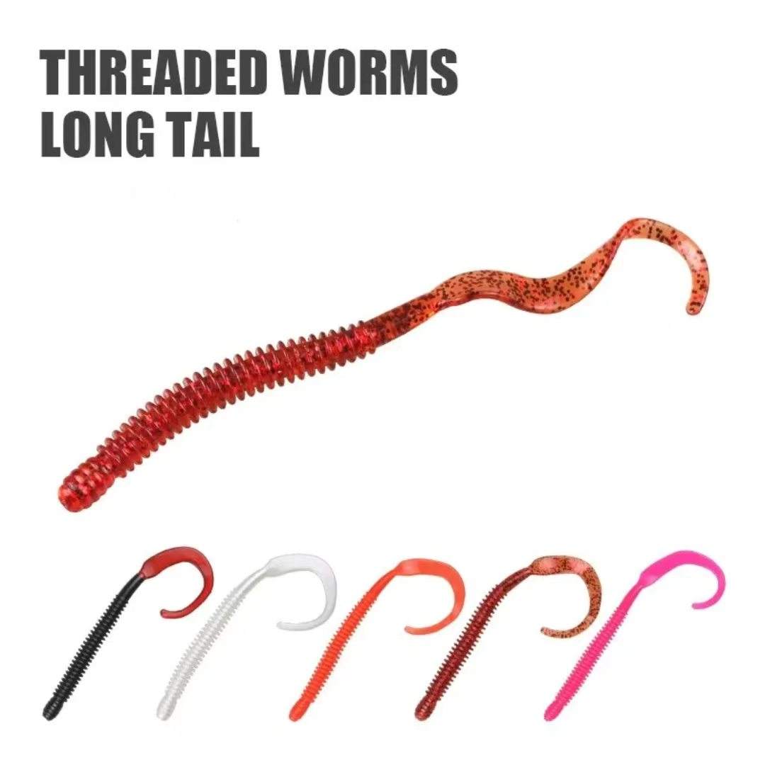 15cm Curly Tail Earthworm Stick Worm Soft Lures, Freshwater Artificial Bait for Bass and Mandarin Fish – Hard Lure – view 3