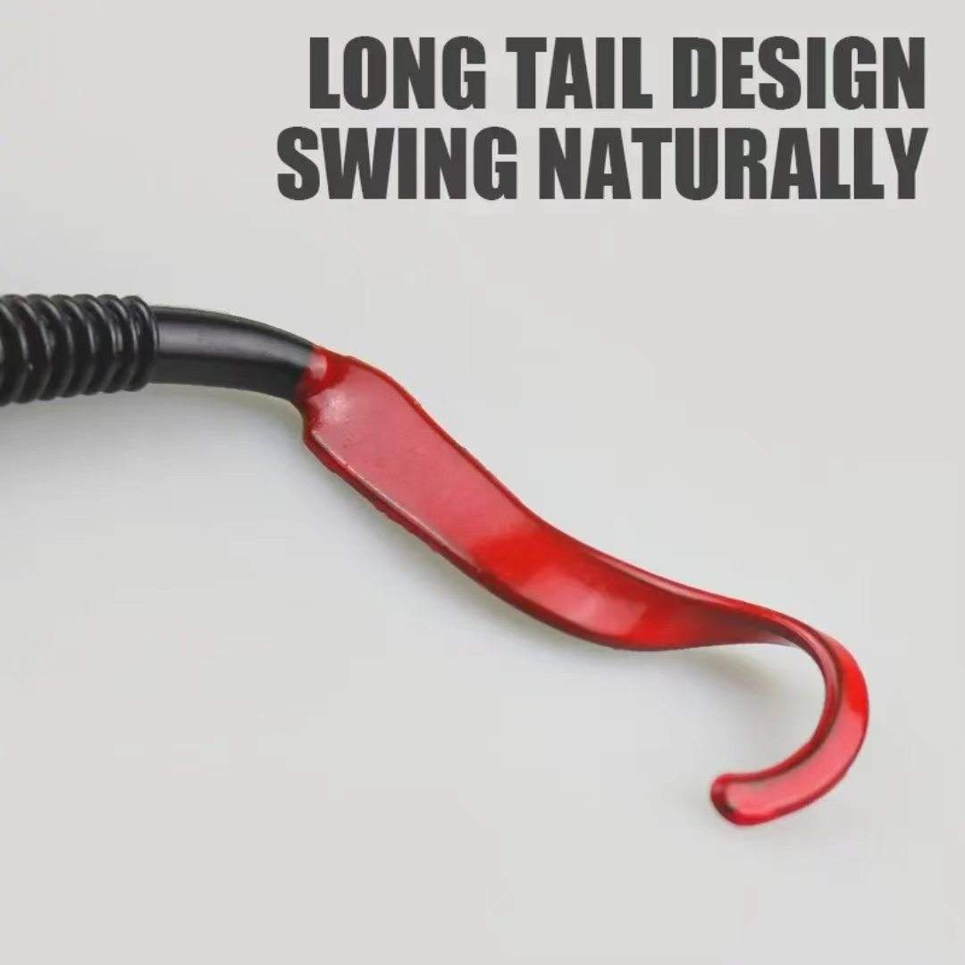15cm Curly Tail Earthworm Stick Worm Soft Lures, Freshwater Artificial Bait for Bass and Mandarin Fish – Hard Lure – view 2