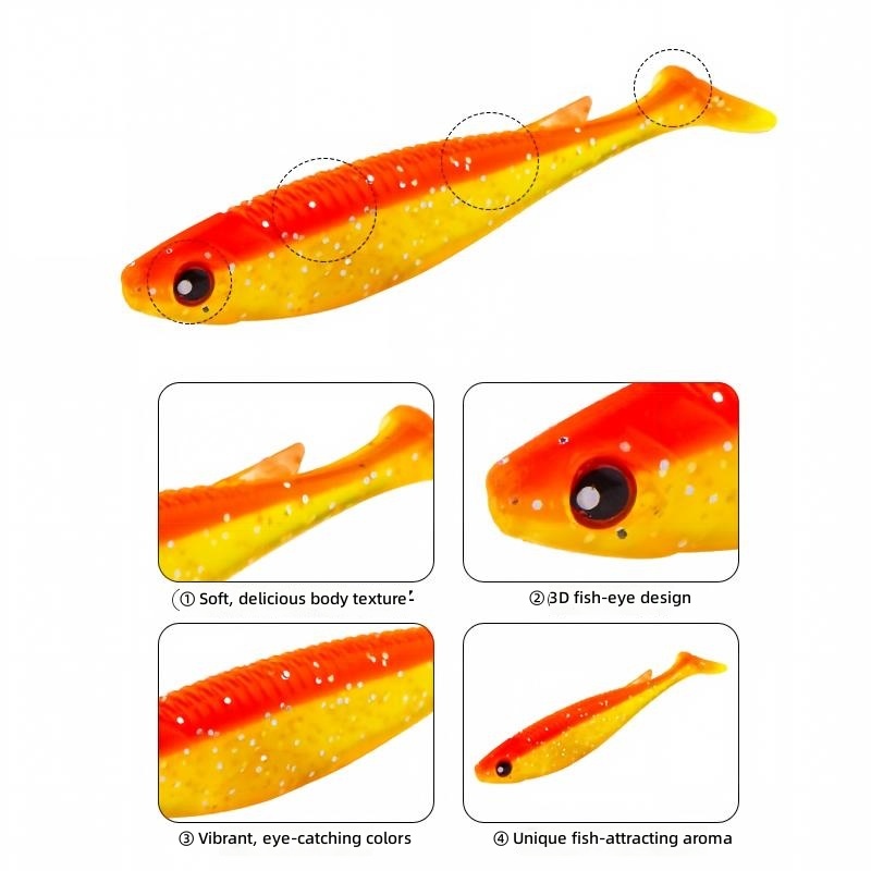 Mermaid T-tail Soft Fish Lure, Universal Freshwater Saltwater Soft Worm Bait for Pond Bass Fishing Tackle – Hard Lure – view 3