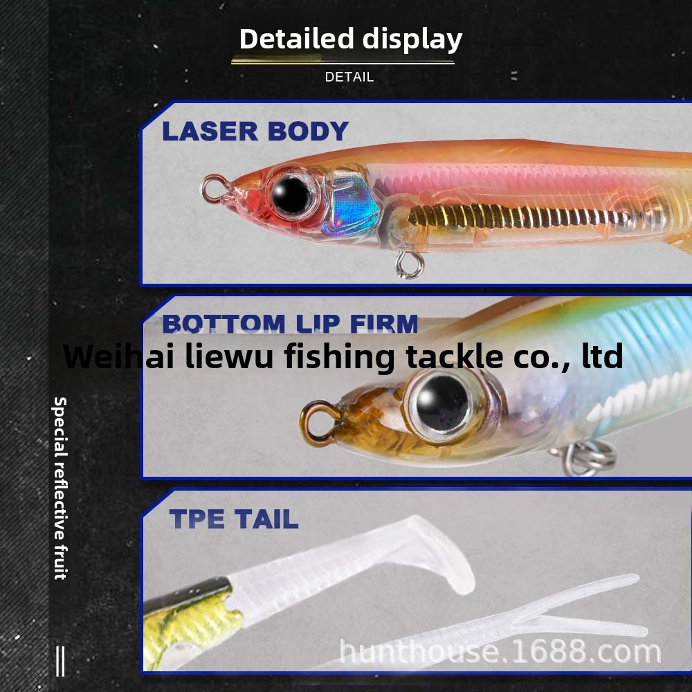 Dying-fish Floating Pencil Artificial Hard Bait No Swimming Action Replaceable Tail 65mm 4g Bass-specific – Hard Lure – view 2