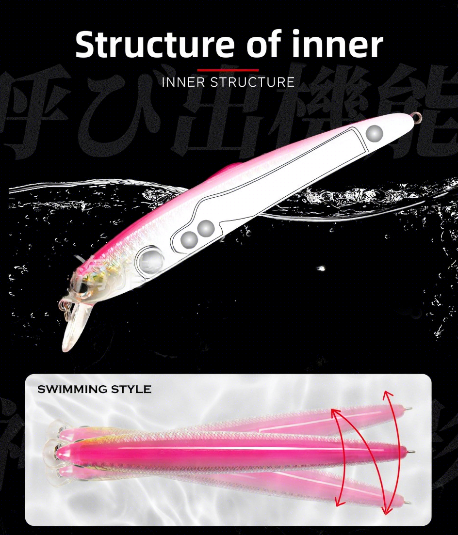 Factory-Direct Sale Artificial Hard Baits Long-Casting Floating Minnows VMC Hooks Twitch-and-Pause Action Multiple Colors – Hard Lure – view 2