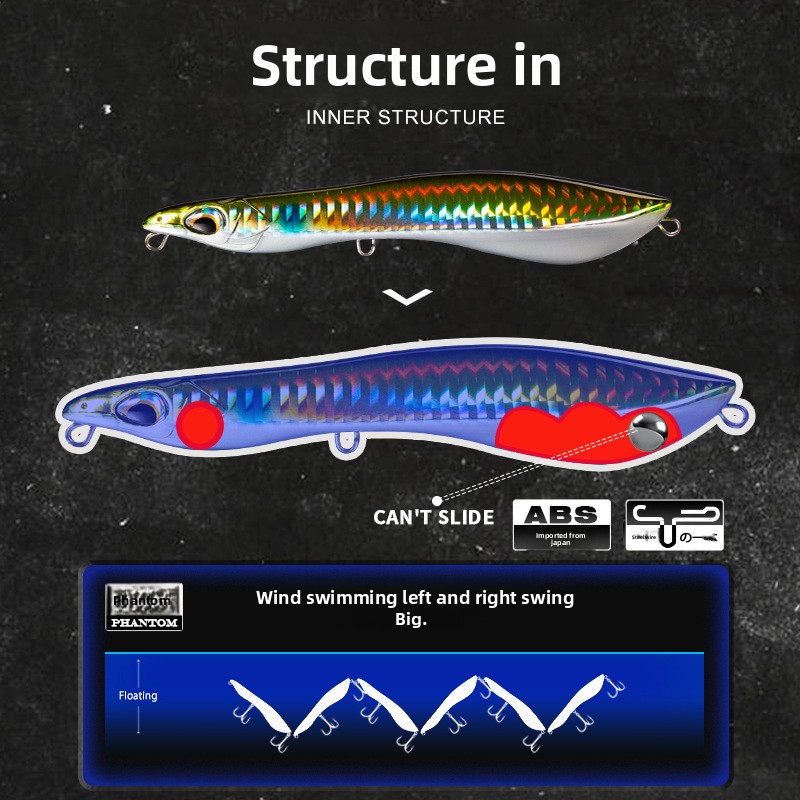 Artificial Hard Bait Fishing Pencil Lure-Topwater Sinking & Floating 115mm Without Hooks-for Bass – Hard Lure – view 4