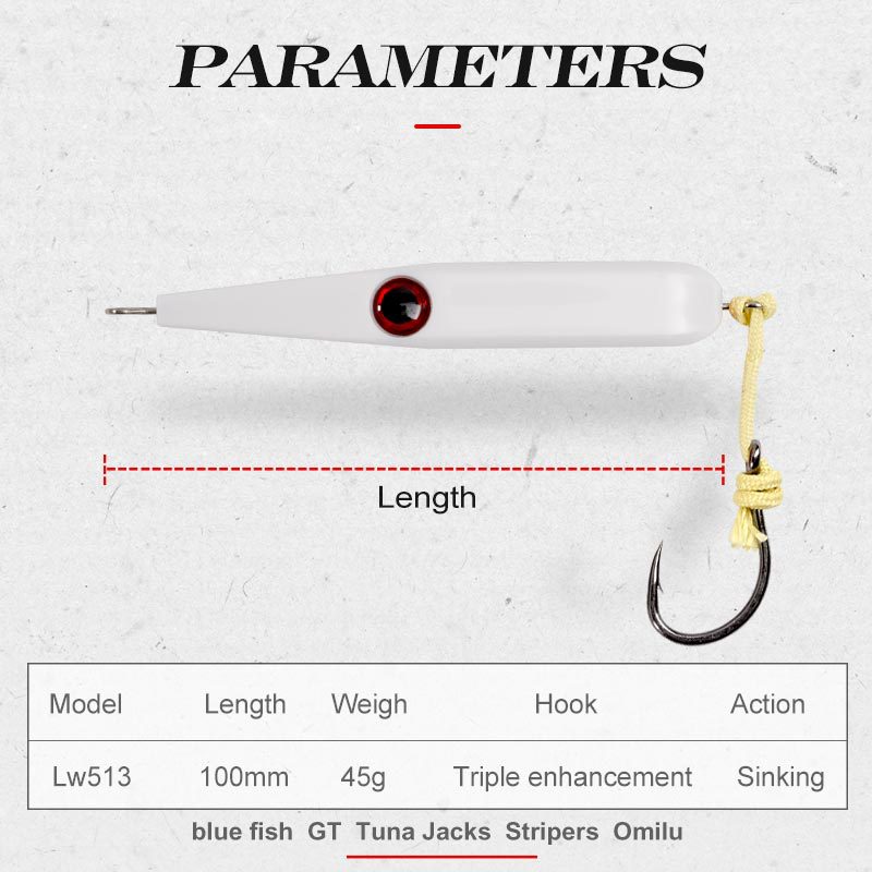 Artificial Hard Bait Lure Jerkbait for Sea Fishing Pencil Bait Saltwater Lure Boat Fishing Sinking Long-Cast – Hard Lure – view 2