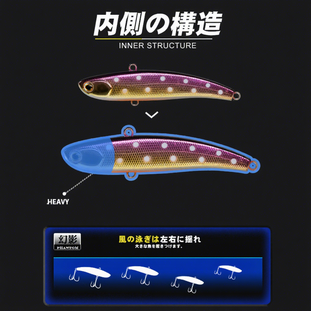 Foreign Trade Bestseller Vib Sequin Artificial Hard Bait Crankbait Long-Casting Sinking Twitching Lure No Hooks for Fishing – Hard Lure – view 4