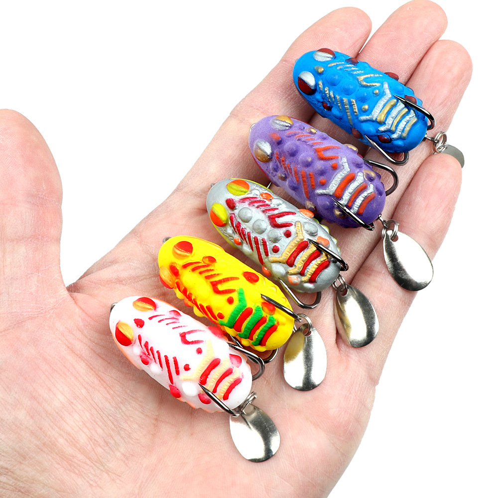 Thai Thunder Frog Lure, 4cm/4.8g, Spinner Blade Double Hook Soft Frog Bait, Artificial Lure for Snakehead – Hard Lure – view 2