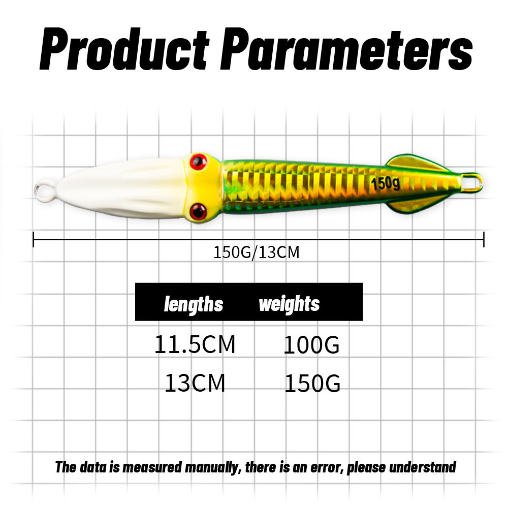 Luminous Laser Metal Jig, Offshore Boat Fishing Bait, 100g 150g Squid & Tuna Lure – Hard Lure – view 2