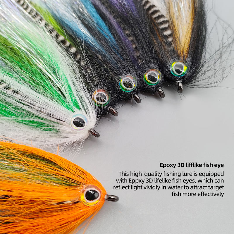 Multi-color Big-eye PVC Imitation Bait with Streamer, Mid-water Trout Fly Fishing Lure, Durable High Carbon Steel Fly Tackle – Hard Lure – view 1