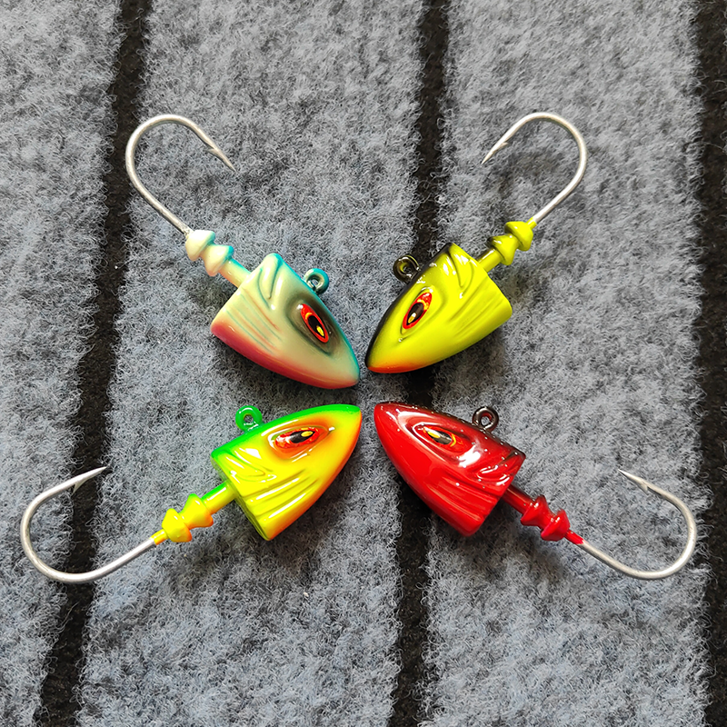80g Metal Jig Fish Head Saltwater Lead Head Deep Sea Jigging Fishing Lure for Perch Bass & Shark – Hard Lure – view 1