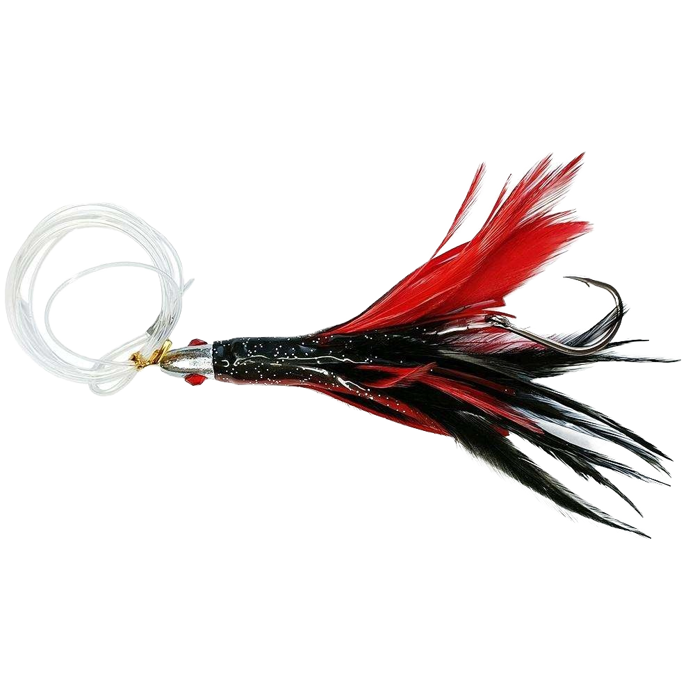 High Quality Wholesale OEM 4.5 Inch 0.8 Oz Rigged Rubber Skirt with Real Feathers, Tuna Fishing Tackle – Hard Lure – view 1
