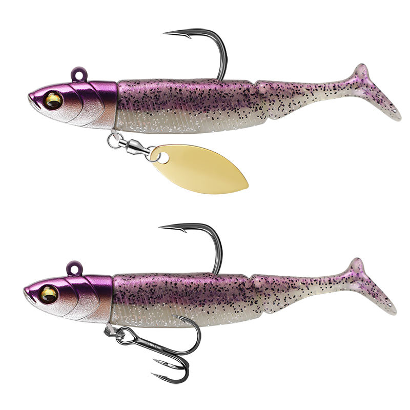 15g/20g PVC Metal Integrated Artificial Hard Bait Glitter Jig Head Black Minnow Lure for Zander River Lake Fishing – Hard Lure – view 3