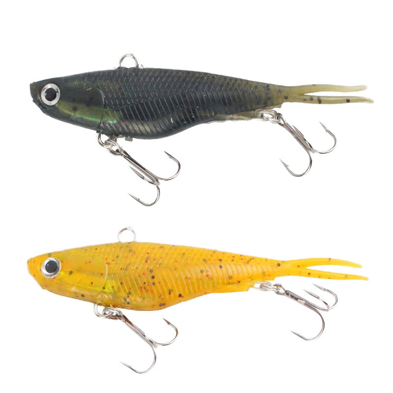 Best-selling High-performance Printed PVC Artificial Hard Bait 95mm 20g Double-tail Vib Soft Swim Baits for Lake Stream Pike – Hard Lure – view 2