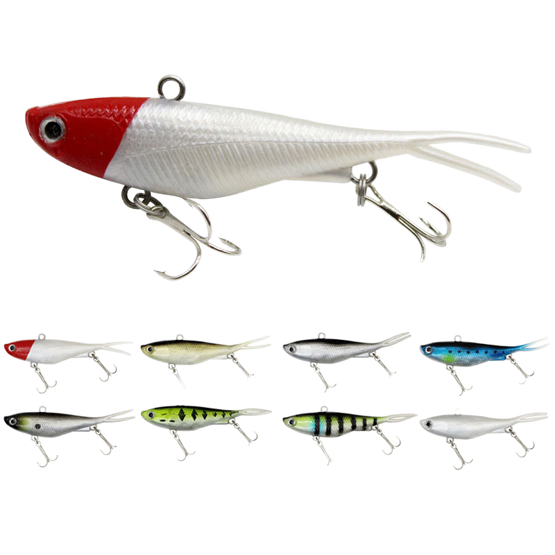 Best-selling High-performance Printed PVC Artificial Hard Bait 95mm 20g Double-tail Vib Soft Swim Baits for Lake Stream Pike – Hard Lure – view 4