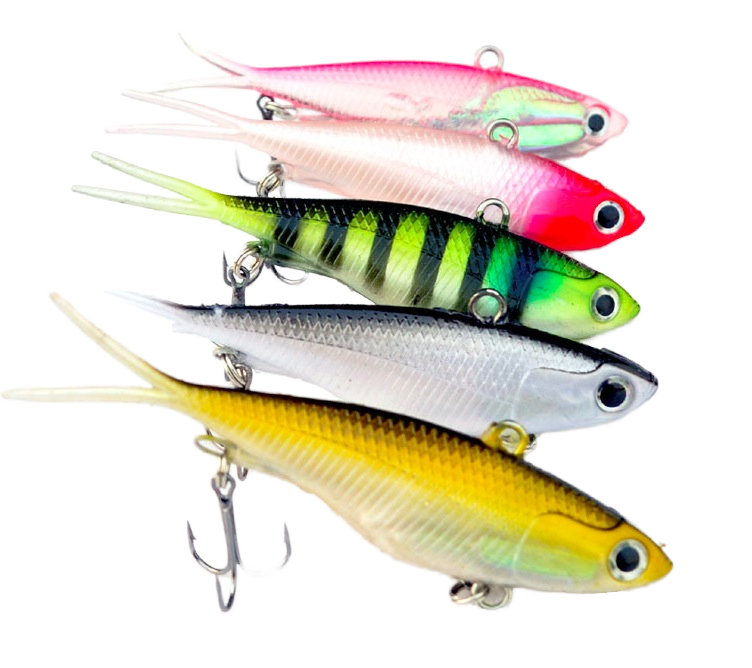 Best-selling High-performance Printed PVC Artificial Hard Bait 95mm 20g Double-tail Vib Soft Swim Baits for Lake Stream Pike – Hard Lure – view 1