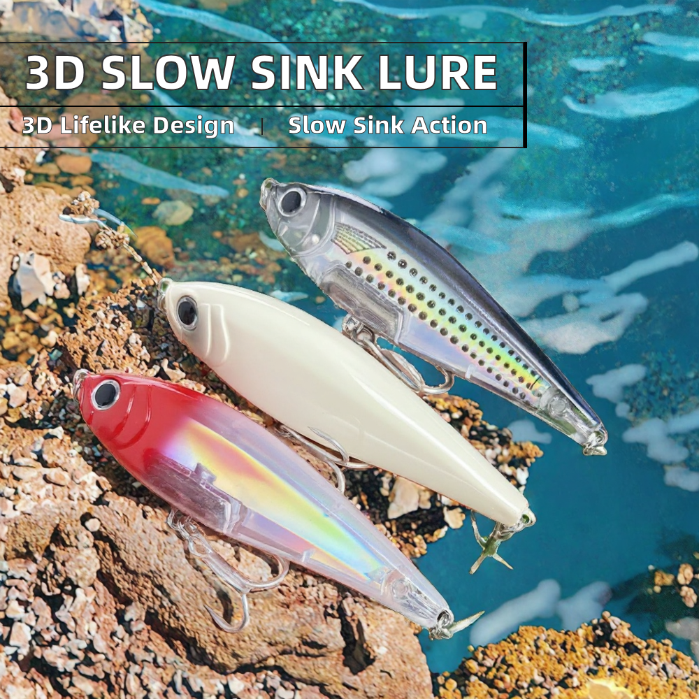 Huiping 3D Inshore Twitchbait 90ss Slow Sinking Pencil Lure 90mm 18g ABS Bass Zander Pike Salmon Freshwater Saltwater Artificial – Pencil – view 2