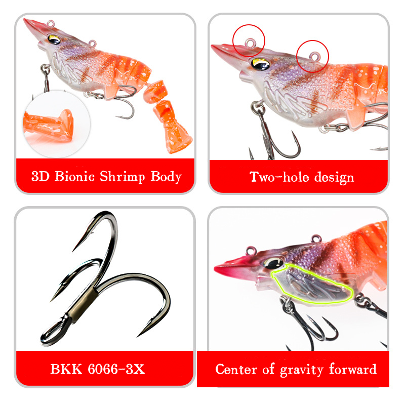 PVC Shrimp Hard Bait 10g Lure for Catfish Marlin Cod & Carp-Multi-Environment Fly Fishing Tackle – Hard Lure – view 3