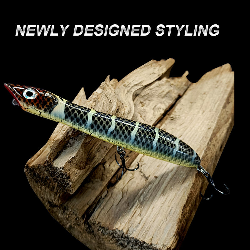 Snake Walker Topwater Wobbler Bait 8cm 10cm 14cm ABS Pencil Lure Floating Artificial Hard Carp River Stream 15g Boat Fishing – Hard Lure – view 3