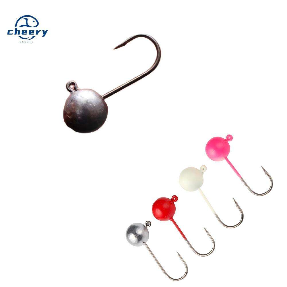 CHEERY 1g/1.5g/2g/3g/5g/7g Fishing Hook High Quality Jig Head Ball Shape Lead Jig Head Jig Hook – Fishhook – view 1