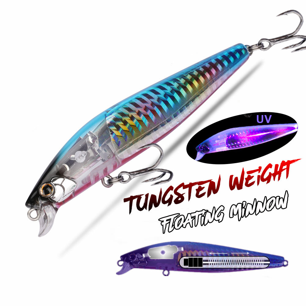 Premium Japanese ABS 99mm 14g Bass Long Casting Floating Minnow Lure UV Light Effect Saltwater Hard Bait – Hard Lure – view 5