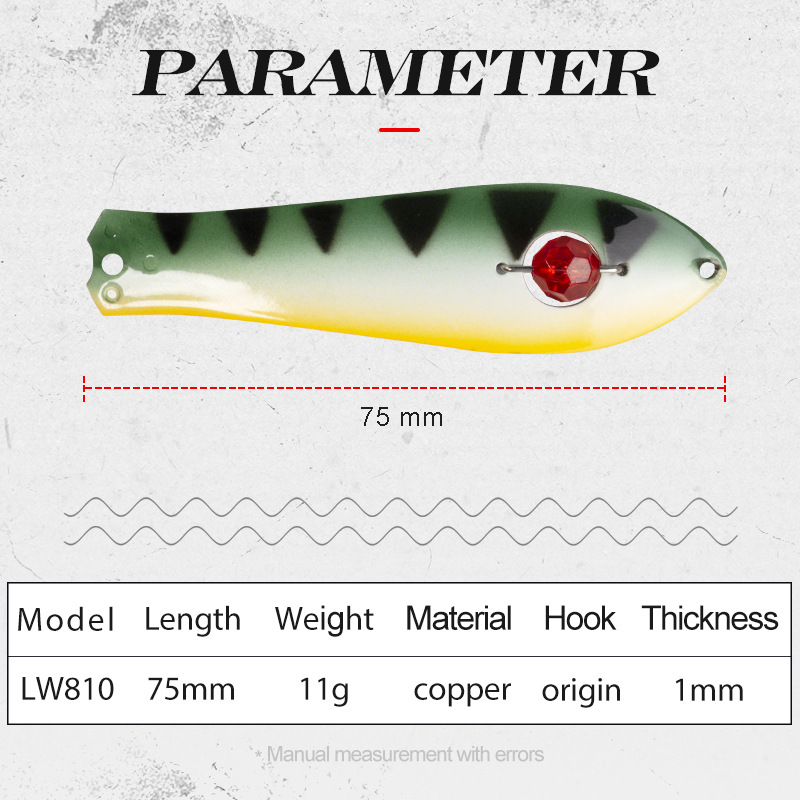 Lure Lifelike Metal Hard Bait Artificial Spoon Sinking Drop-Shot Jig Fishing Tackle for Saltwater Fish & Marlin with Hooks – Hard Lure – view 4