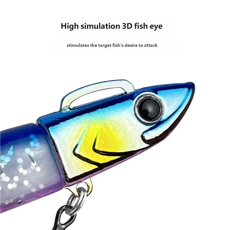 CHEERY Arrival Luminous Jig Head Soft T Tail Bass Fishing Lure 30g-43g Saltwater Jigging Rubber Artificial Lead Marlin Pike Carp – Soft Lure – view 2