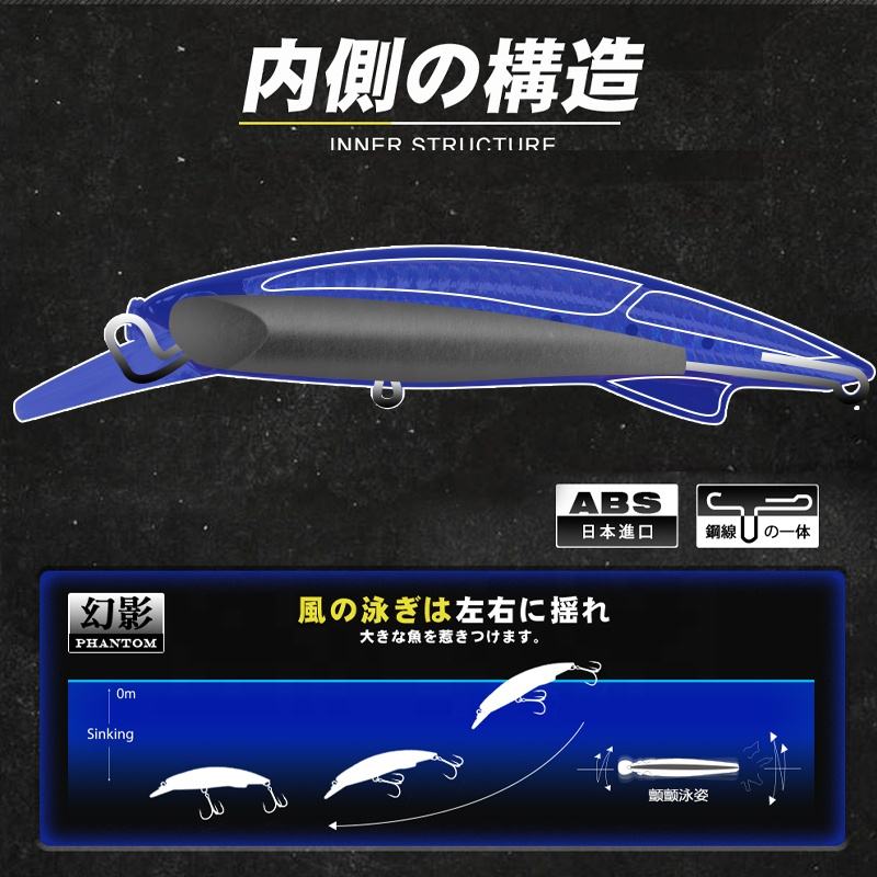 D1 Heavy-Duty Subsurface Minnow Artificial Hard Bait 100g Lure for Long-Casting Sea Bass Fishing Without Hooks – Hard Lure – view 5