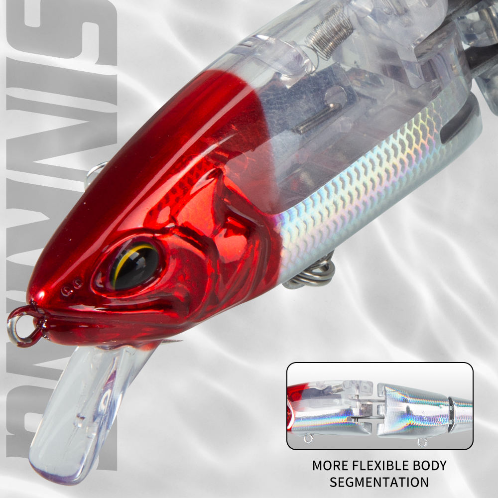 New Bass Saltwater Fish 15g Prey-Inspired Minnow Pencil Long-Cast Floating Multi-Joint Crankbait ABS Artificial Hard Bait Hooks – Hard Lure – view 4