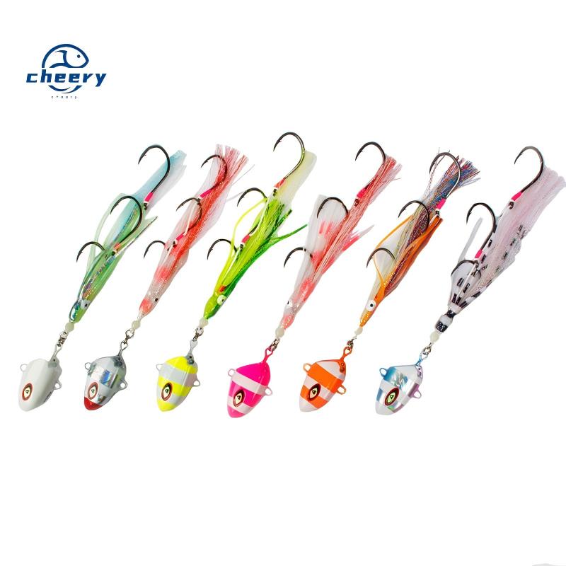 CHEERY J18+HK025 Pike Saltwater Fishing Metal Jigging Lure Inchiku Hard Metal Jig Bait Squid Skirt No Hooks – Metal Lure – view 1