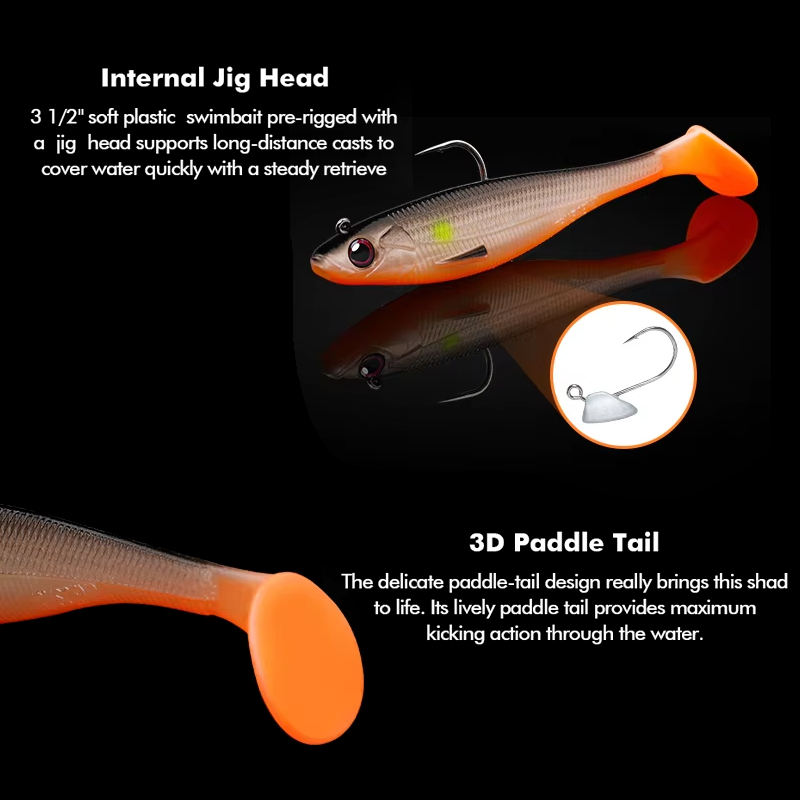 Cheery New Arrival Printed 90mm 12g T-Tail Soft PVC Swimming Bait with Hook for Trout Float Fishing – Worms & Grubs – view 4