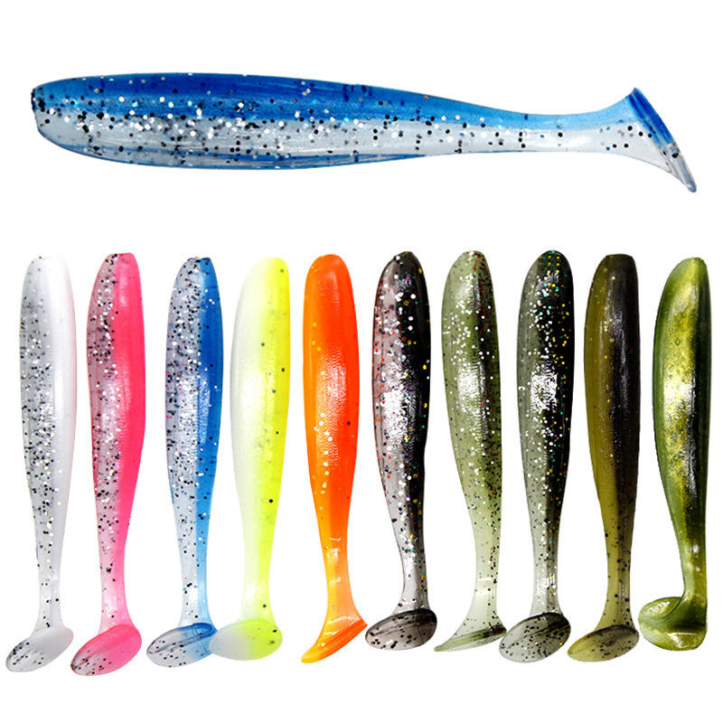 CHEERY Silicone Soft Paddle T-Tail Bass Fishing Lures 6cm/7cm Midwater Baits Without Hooks with Free Portable Box – Worms & Grubs – view 5