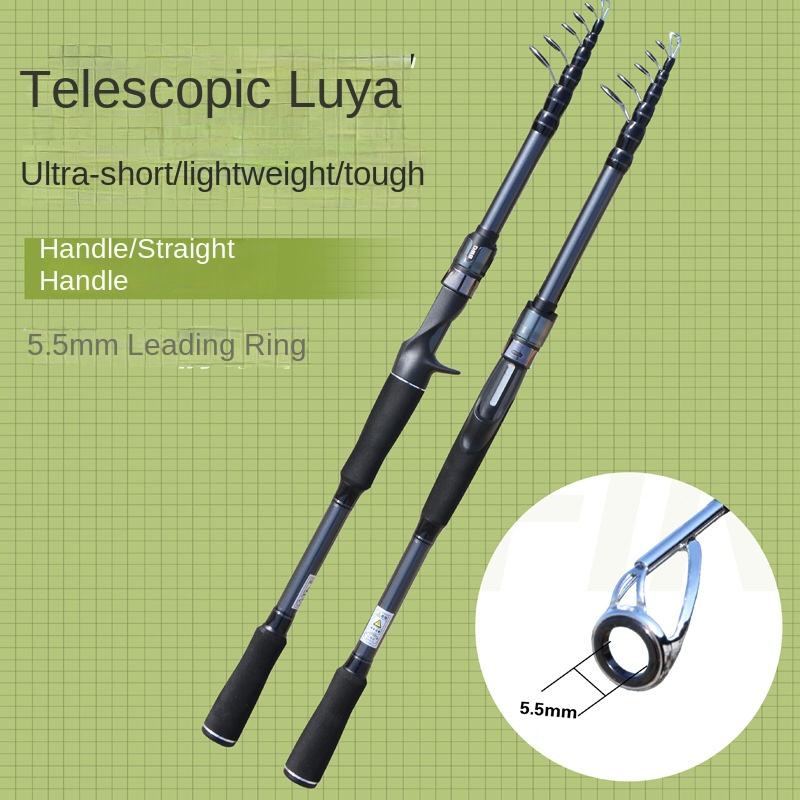 CHEERY Carbon Retractable Lure Rod Straight Handle Ultra Light Hard Medium Fast Action Bottom Fishing Carp Ocean Beach Rod – Fishing Rod – view 5