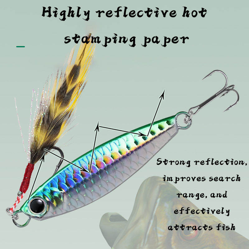 Cheery Hot Selling Silicone Fishing Baits Jig Lure Luminous Hard Slow Jigbait for River 7g-30g with Hooks – Metal Lure – view 3