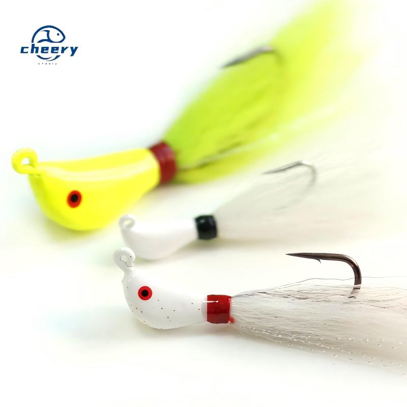 Cheery Hot Sale 10g 3/8oz Holographic Bucktail Jig Kit with Lead Sinker & Black Nickel Hook for Saltwater Fish Fishing Lure – Metal Lure – view 1