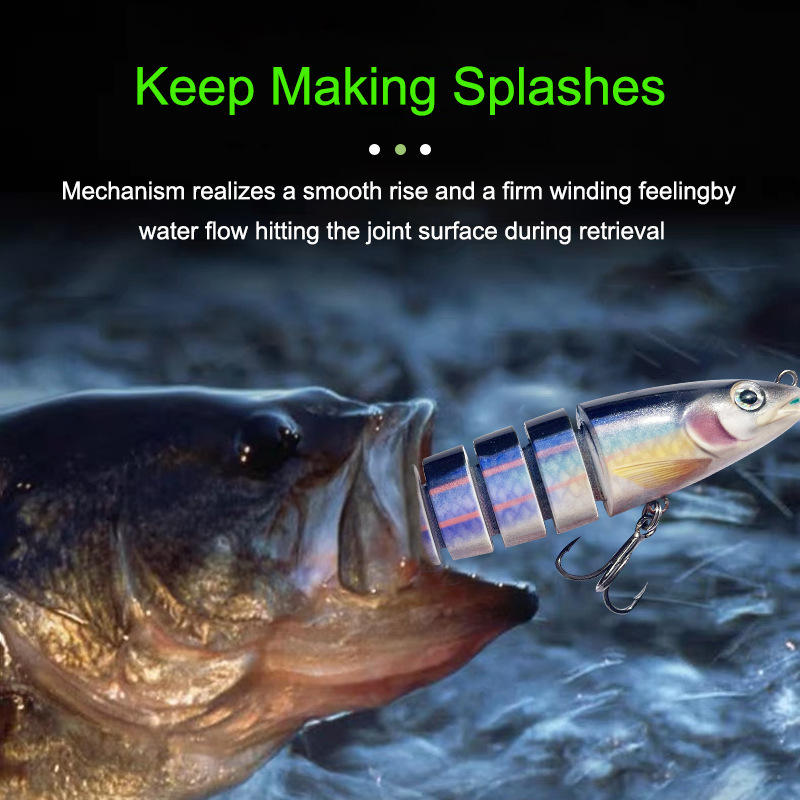 Cherry Bass Trout Carp Multi-Jointed Swimbait Floating Bionic Freshwater Lure 19g Silicone Lifelike Fishing Lure Suit River – Swimbait – view 5