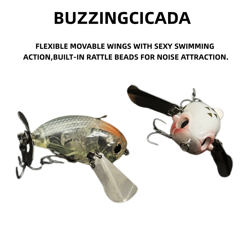Cheery Micro Finesse Water Cicada Floating Surface Lure ABS Material 45mm/7g Bionic Fishing Bait for Bass – Crankbait – view 2