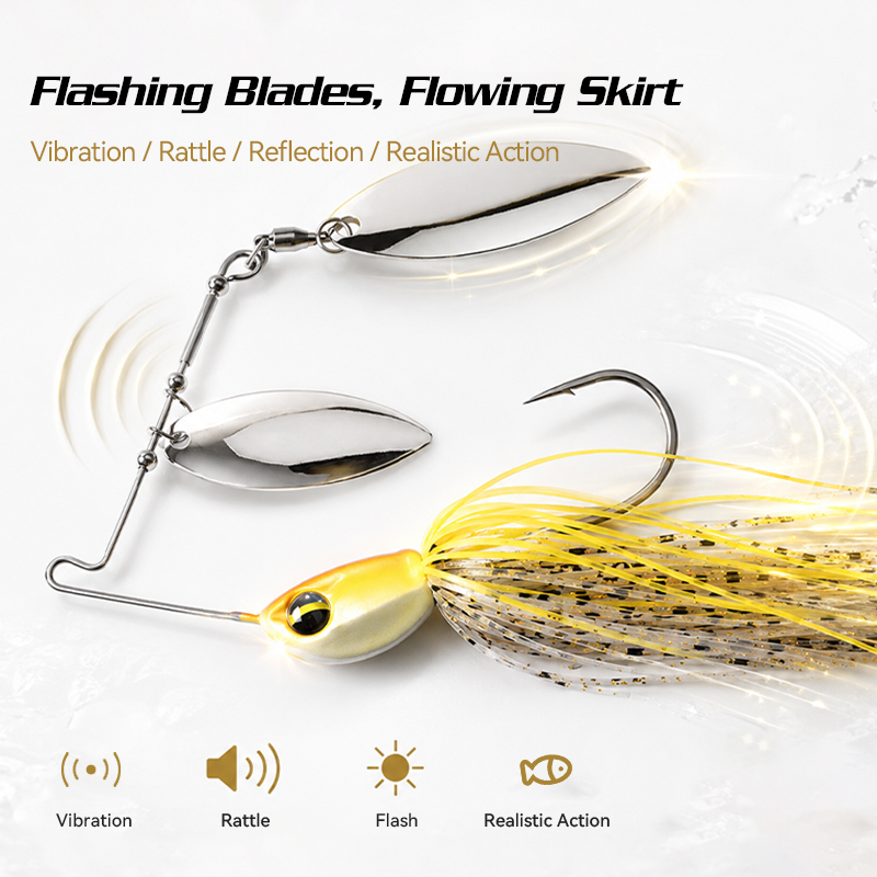 Cheery High-Speed ABS/Metal/PVC Composite Spinnerbait Lure 7g-14g Artificial Hard Bait for Bass Fishing – Spoon & Spinner – view 2