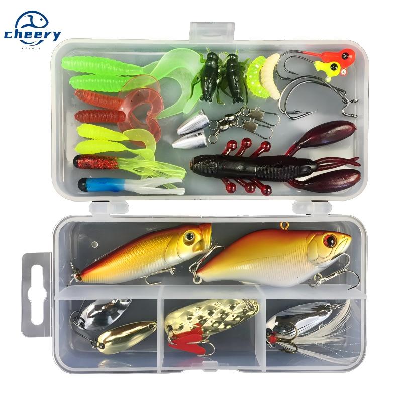 Cheery Wonderful Artificial Minnow Live Bait Fishing Lure Set Metal Float for Pike Saltwater Fish Ocean River Lake Unprinted PP – Other Hard Lure – view 1